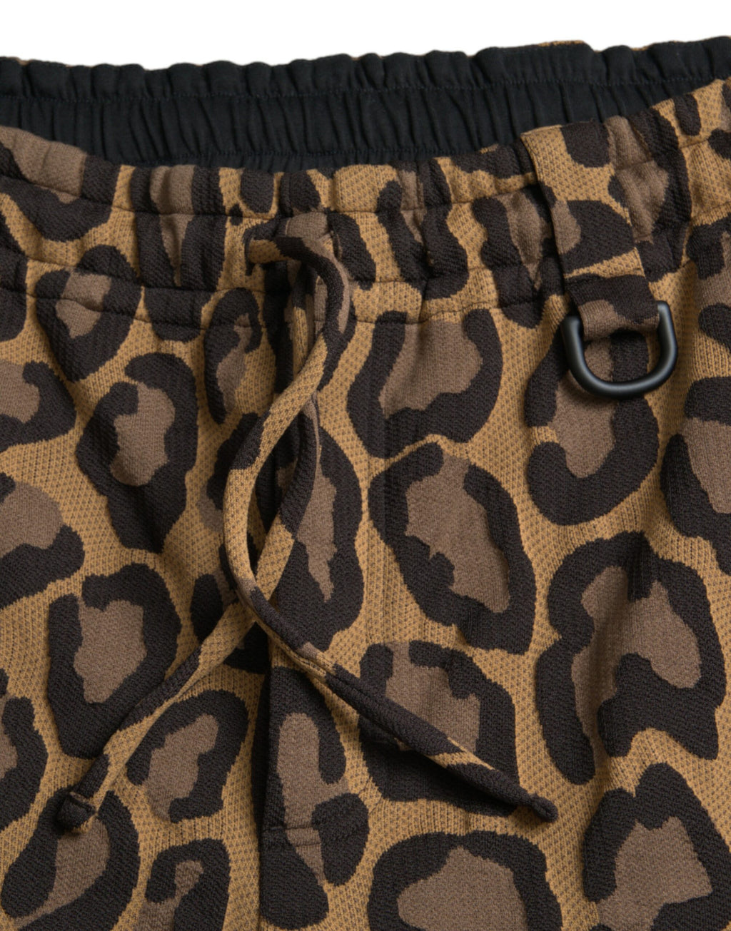 Pantalon jogging en polyester à imprimé léopard marron de Dolce & Gabbana, style décontracté et tendance.