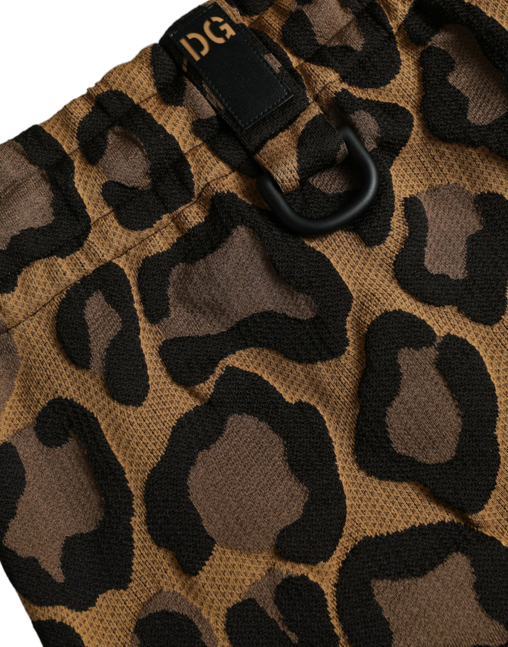 Pantalon jogger en polyester à imprimé léopard marron Dolce & Gabbana, style décontracté et tendance.