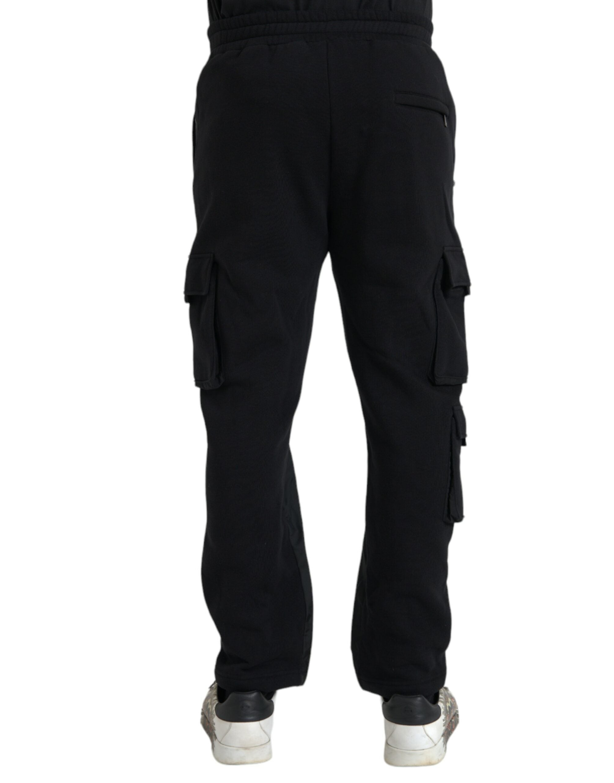 Pantalons skinny en coton mélangé noir de Dolce & Gabbana, coupe ajustée, détails élégants et finition soignée.