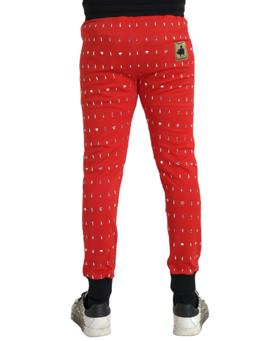 Pantalon jogging rouge Dolce & Gabbana Year Of The Pig avec motif de cochon, tissu en coton confortable.