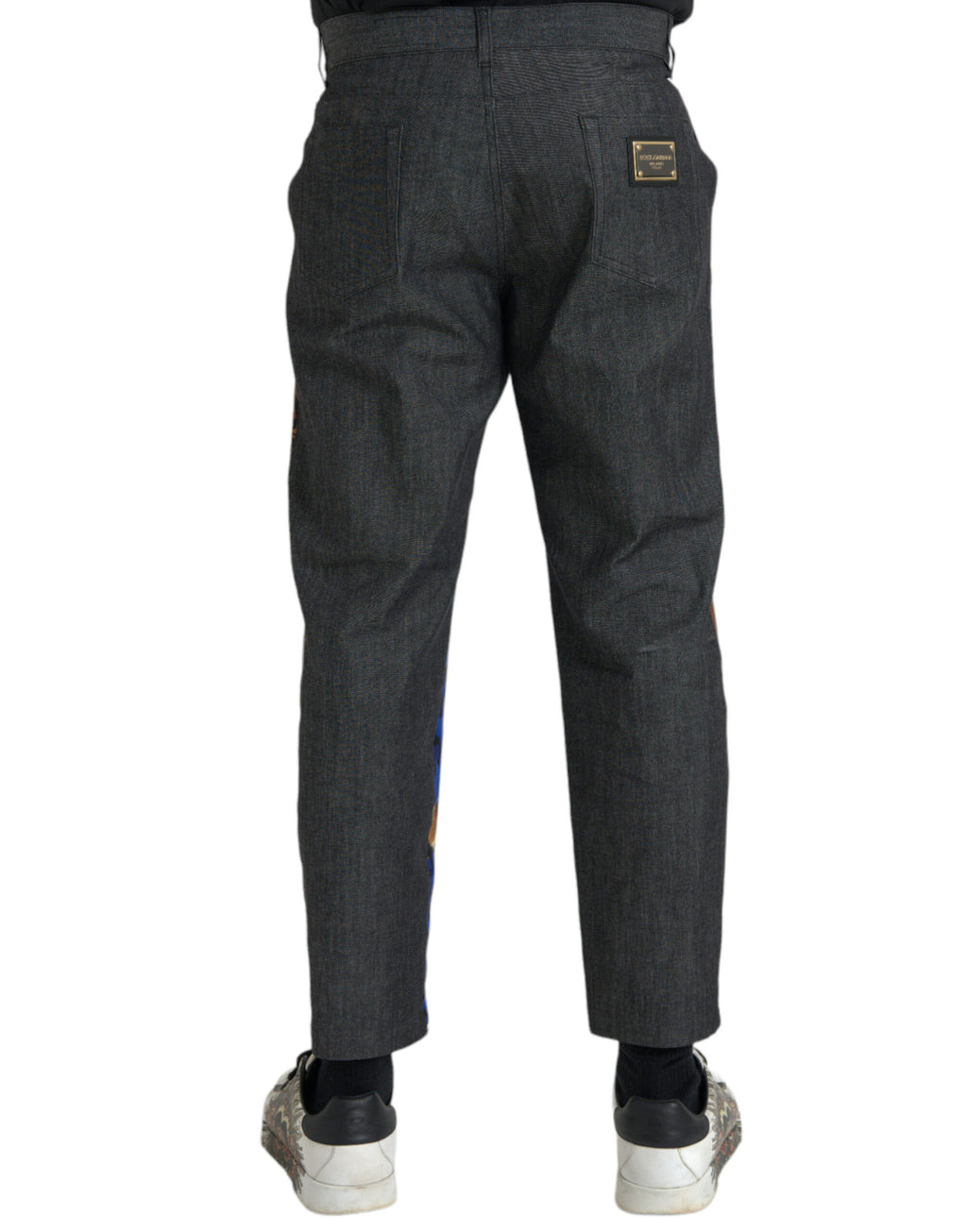 Pantalons larges en coton Dolce & Gabbana à motif tigre et léopard multicolore, style décontracté et tendance.
