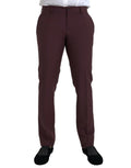 Pantalon de costume en laine marron foncé pour homme Dolce & Gabbana, coupe slim, style élégant et moderne.