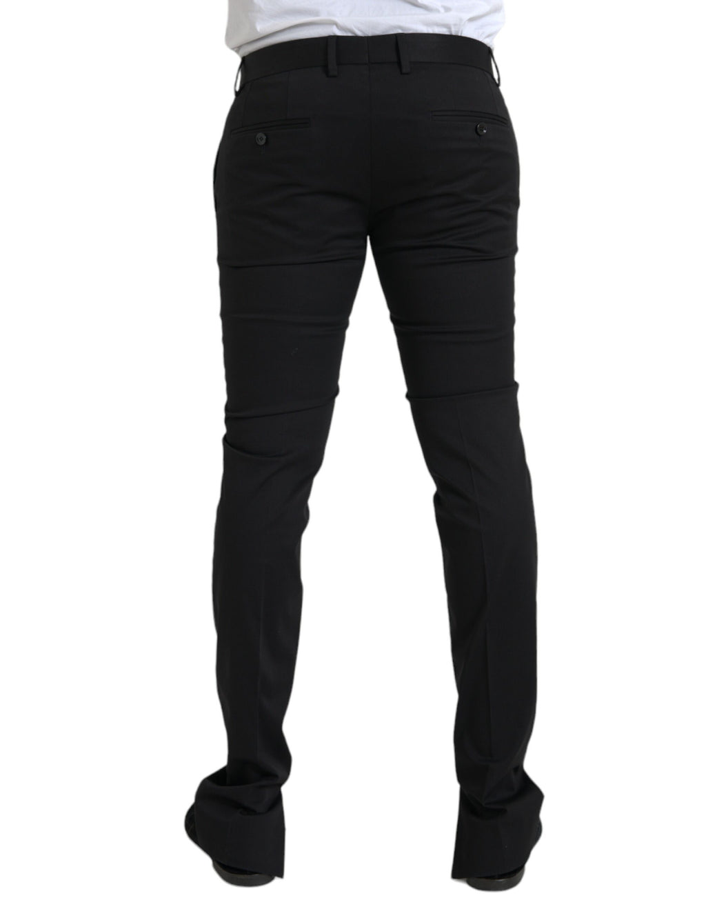 Pantalon skinny en coton stretch noir de Dolce & Gabbana pour femme, coupe ajustée et élégante.