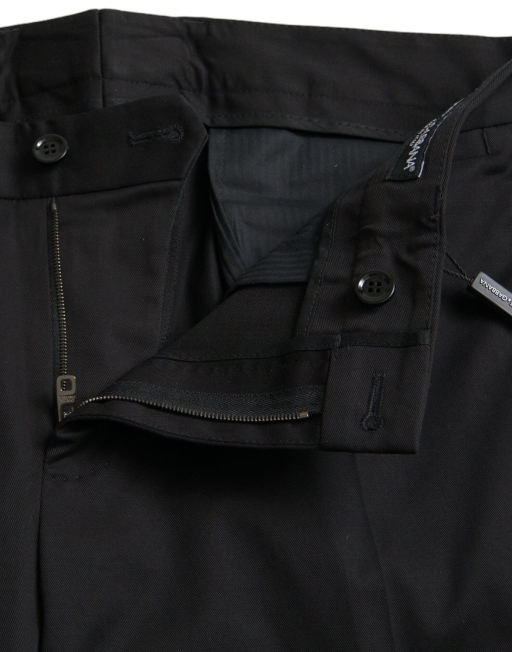 Pantalons slim en coton stretch noir de Dolce & Gabbana, coupe skinny, pour homme ou femme, élégants et ajustés.