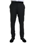 Pantalon homme Skinny en soie noire de Dolce & Gabbana, style élégant et ajusté, visible sur l'image.