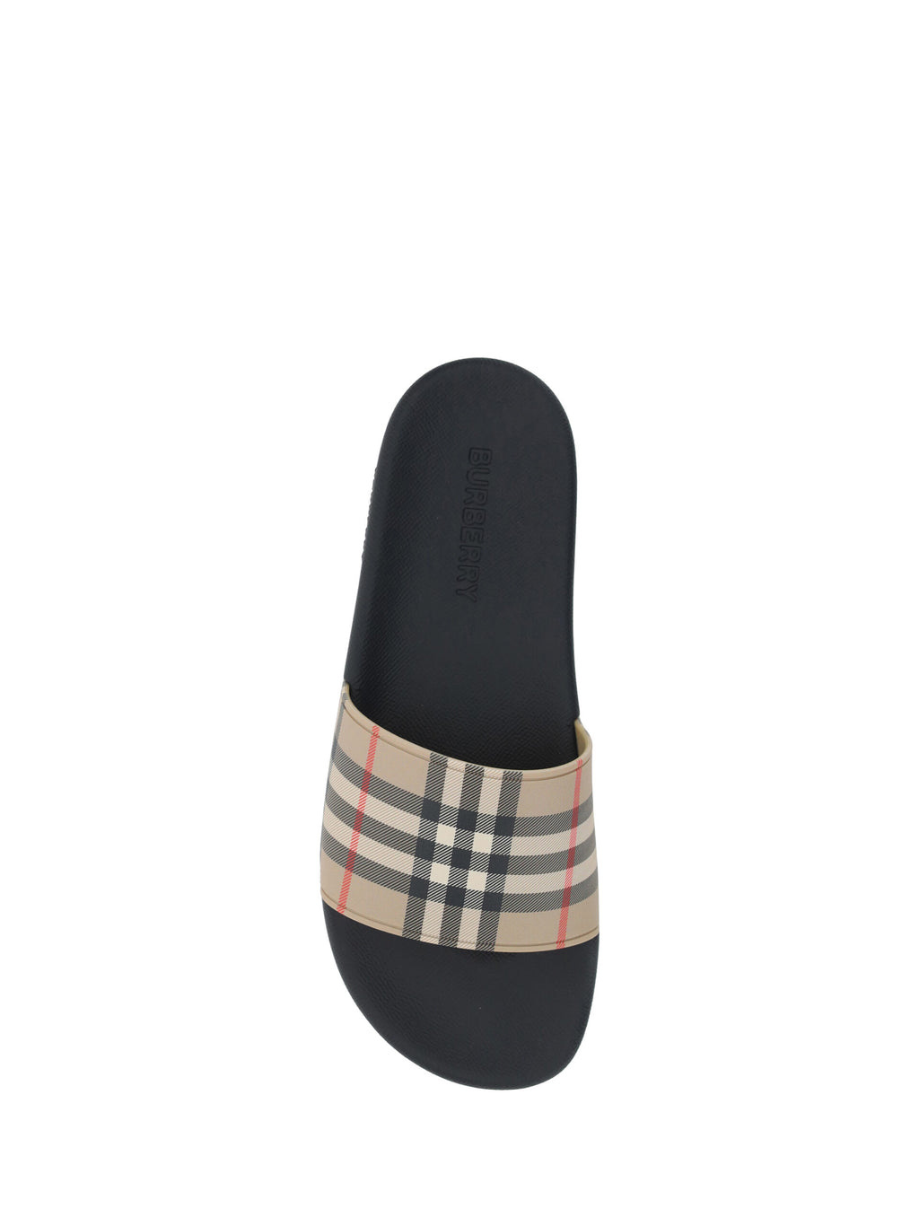 Sandales en caoutchouc marron Burberry, sandales de plage avec logo emblématique, parfaites pour l'été et les journées décontractées.