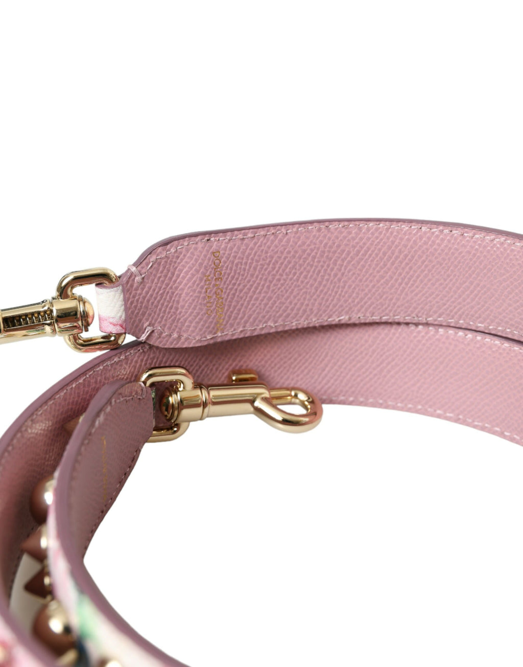 Sangle d'épaule pour sac à main Dolce & Gabbana rose à fleurs, accessoire de mode en tissu élégant.