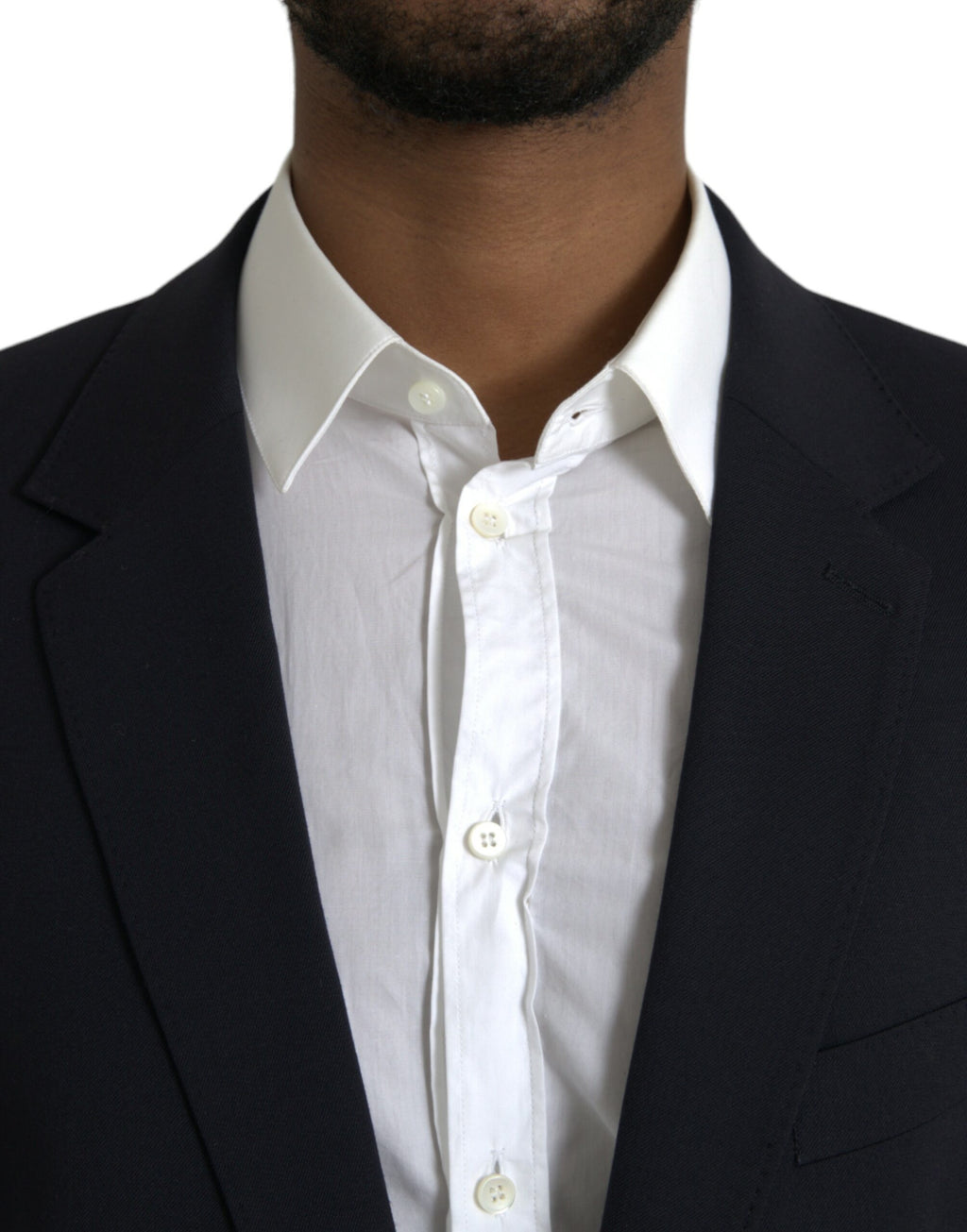 Manteau blazer noir Dolce & Gabbana Martini à coupe simple, détail élégant, porté sur un mannequin.