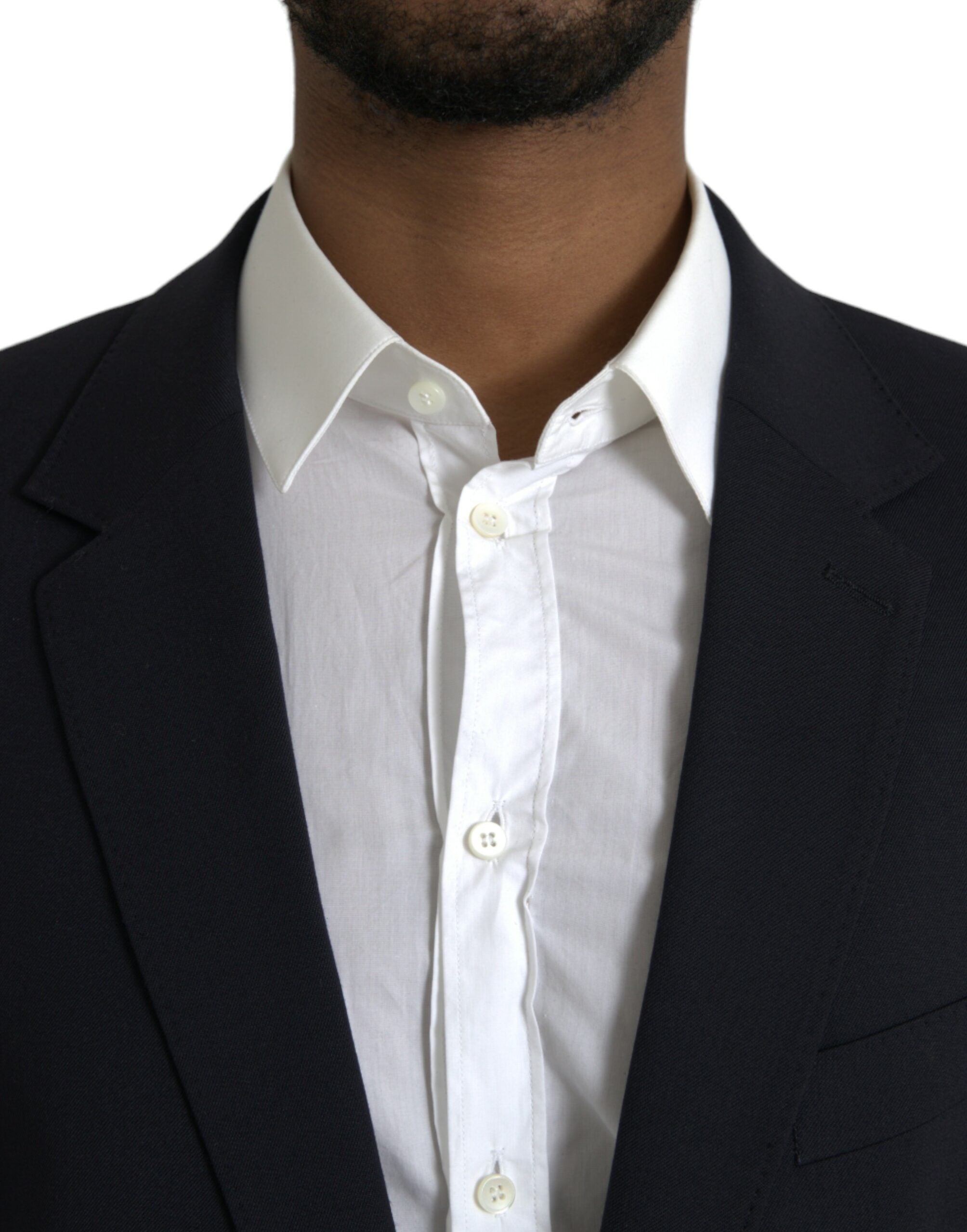 Manteau blazer noir Dolce & Gabbana Martini à coupe simple, détail élégant, porté sur un mannequin.