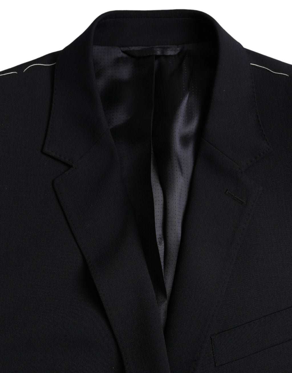 Manteau blazer noir Dolce & Gabbana Martini à coupe simple, élégante, avec boutons visibles et col classique.