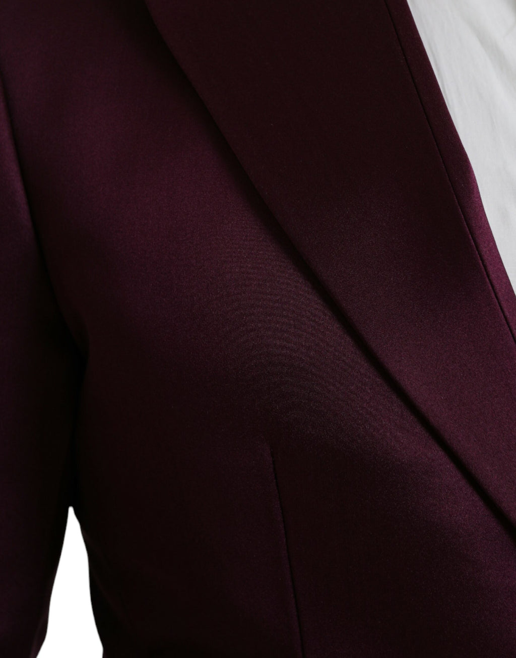Manteau blazer en soie bordeaux Dolce & Gabbana à boutonnière simple, élégant et classique, pour femme.