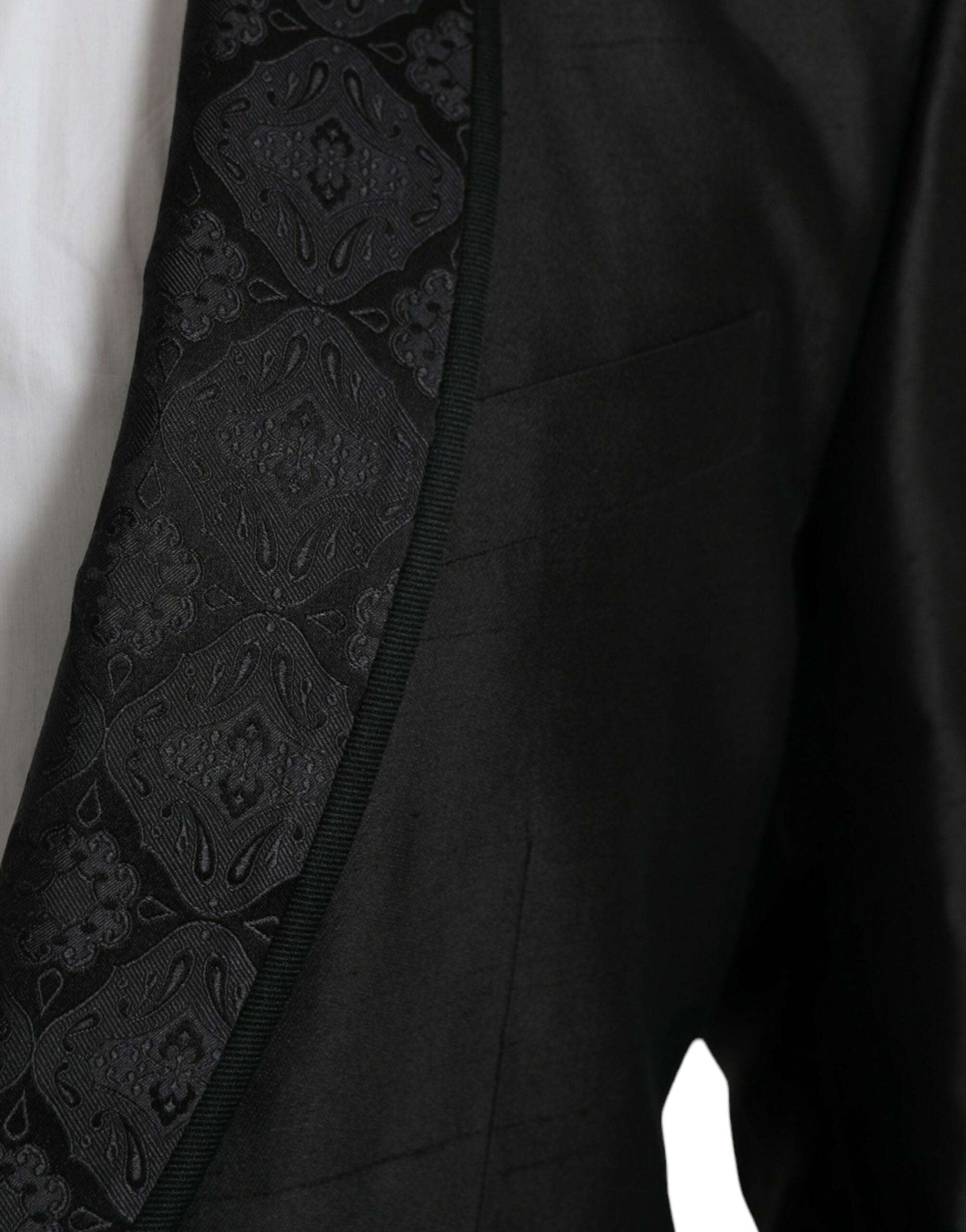 Manteau blazer noir Dolce & Gabbana Martini à un seul rangée de boutons, élégance et style sophistiqué.