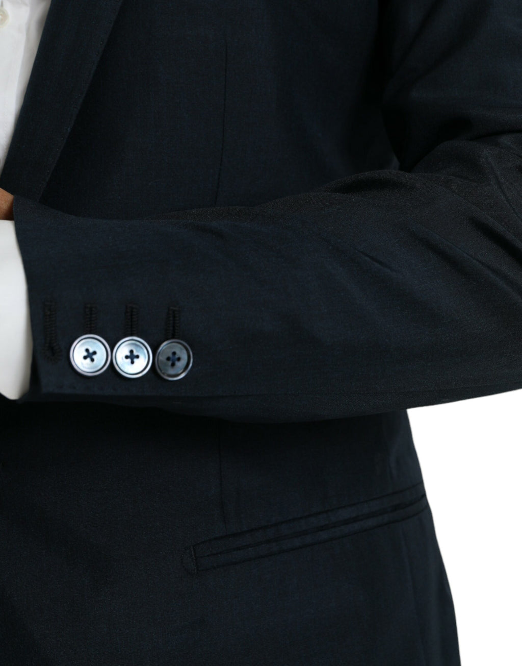 Manteau blazer bleu or à revers crantés Dolce & Gabbana, coupe simple boutonnage simple, élégance masculine.