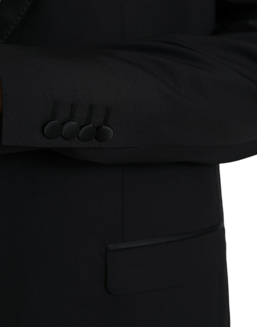 Manteau blazer bleu à un seul bouton Dolce & Gabbana Martini, coupe élégante et moderne, porté sur un mannequin.