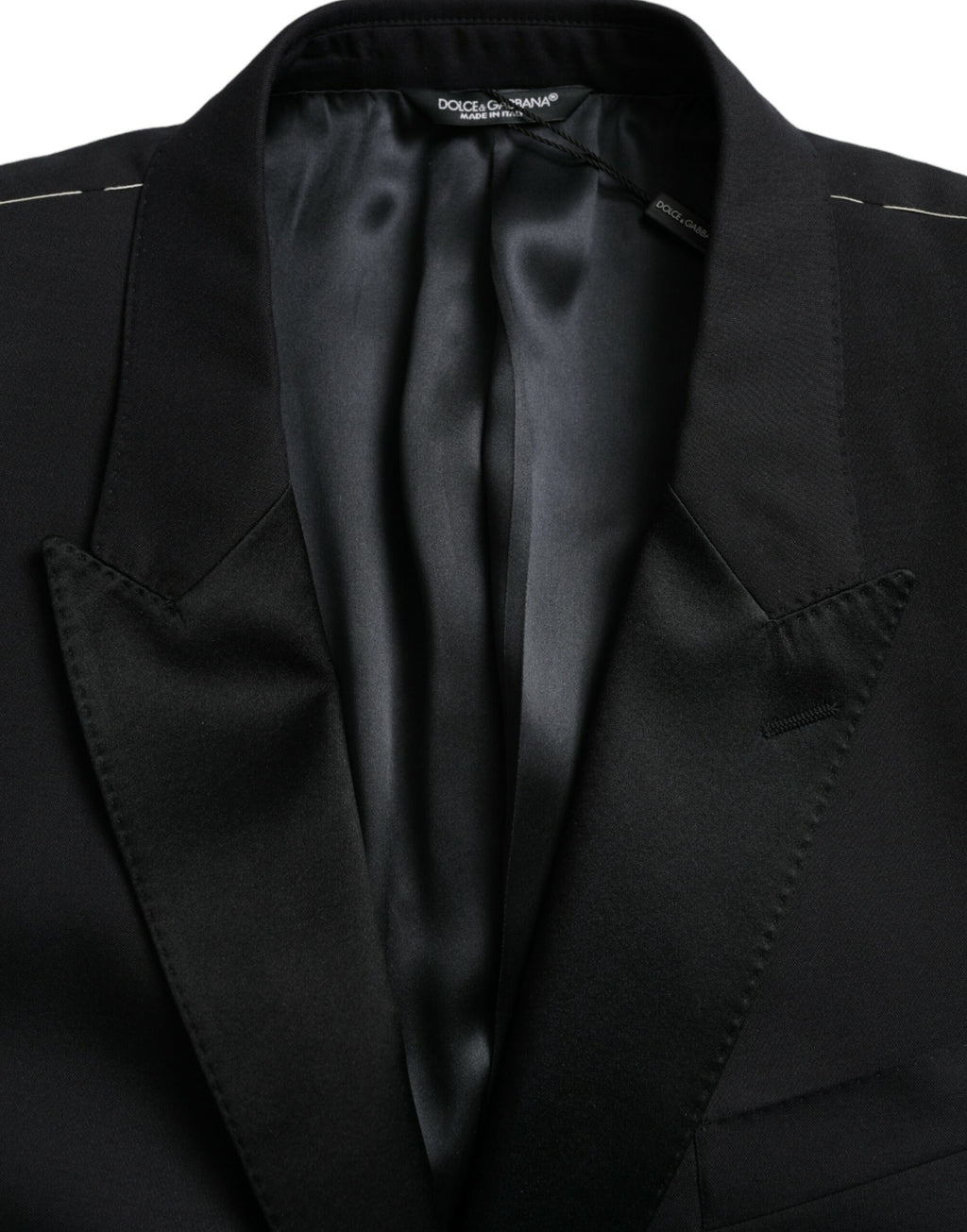 Blazer Dolce & Gabbana Bleu MARTINI à un seul bouton, coupe classique, porté sur mannequin, détails de la veste visibles.