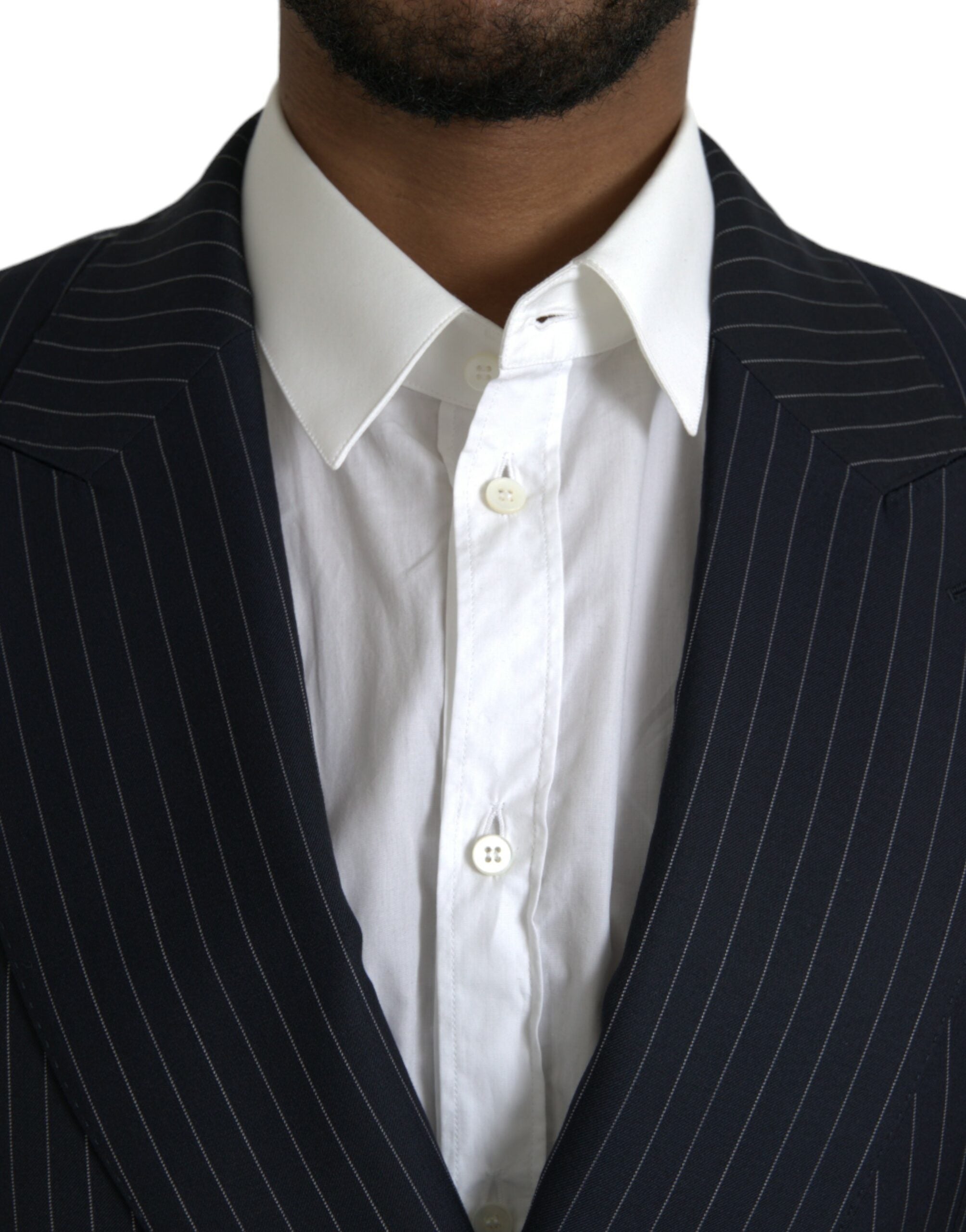 Veste blazer Dolce & Gabbana noire à rayures Sicilia à double boutonnage, élégante et sophistiquée.