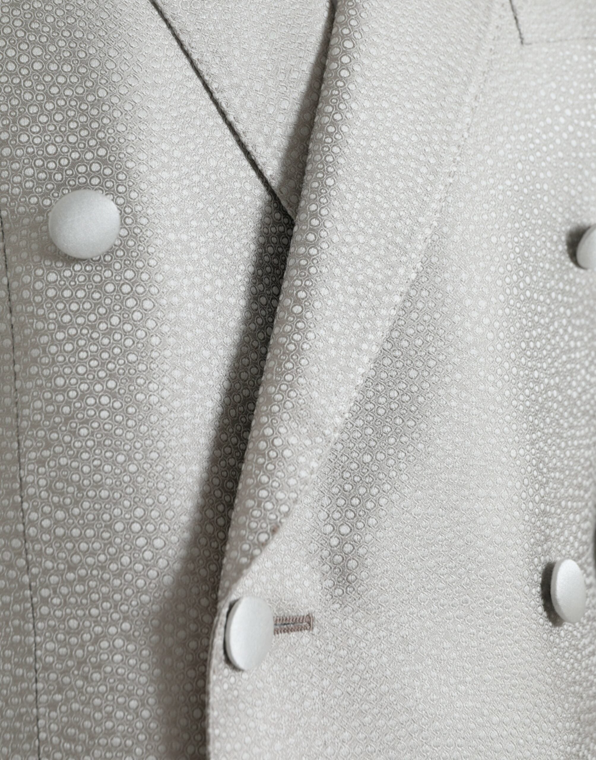 Manteau blazer double boutonnage blanc cassé Dolce & Gabbana MARTINI pour femme, modèle élégant et sophistiqué.