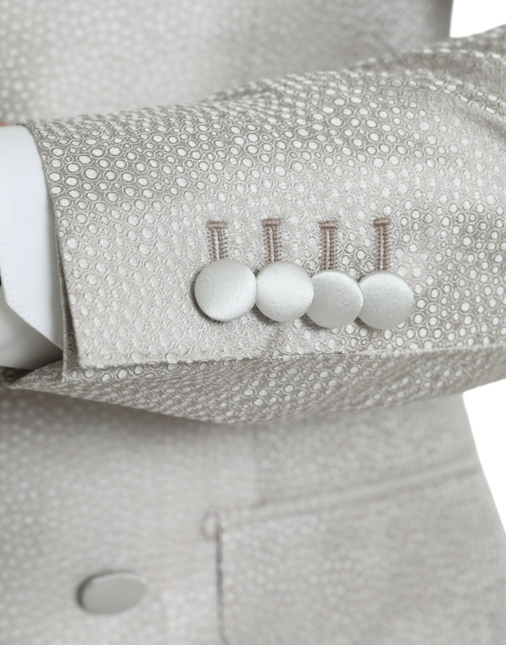 Manteau blazer double boutonnage blanc crème Dolce & Gabbana MARTINI pour femme, style élégant et chic.