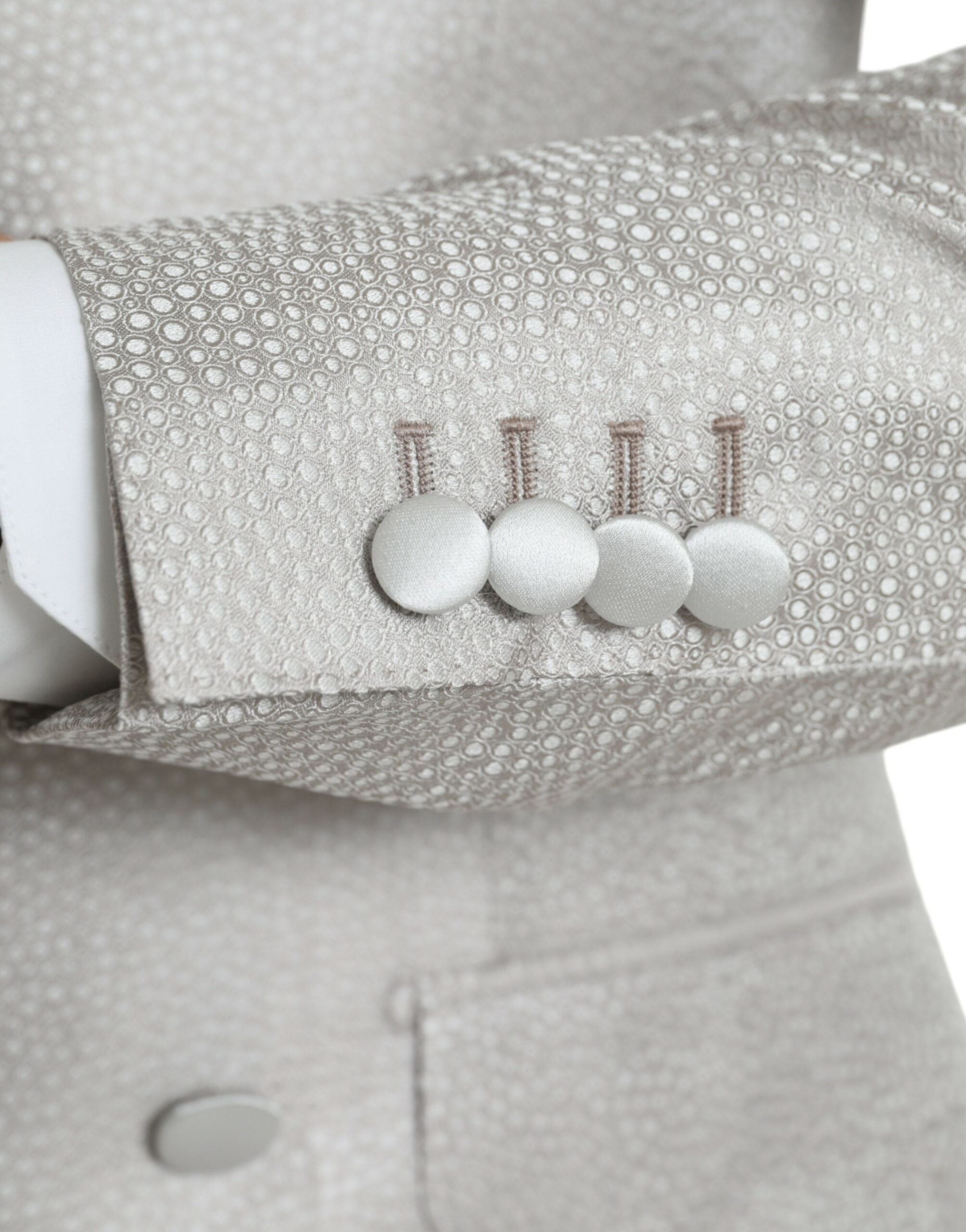 Manteau blazer double boutonnage blanc crème Dolce & Gabbana MARTINI pour femme, style élégant et chic.