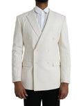 Blazer blanc en laine Dolce & Gabbana Martini à double boutonnage, style élégant et classique.