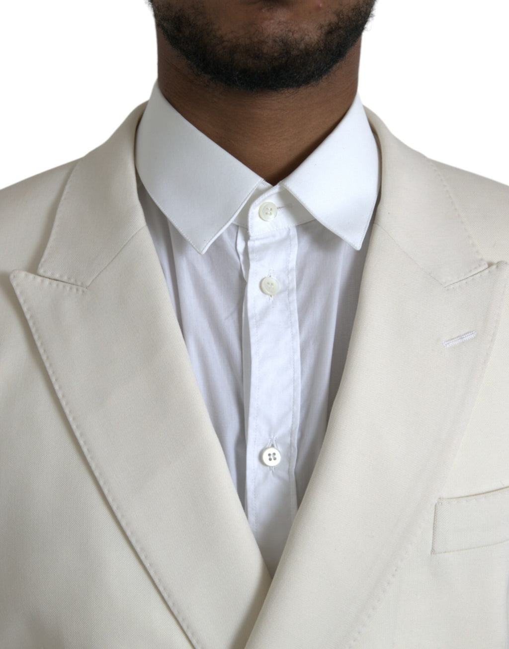 Blazer blanc en laine Dolce & Gabbana Martini à double boutonnage, style élégant et sophistiqué pour femme.