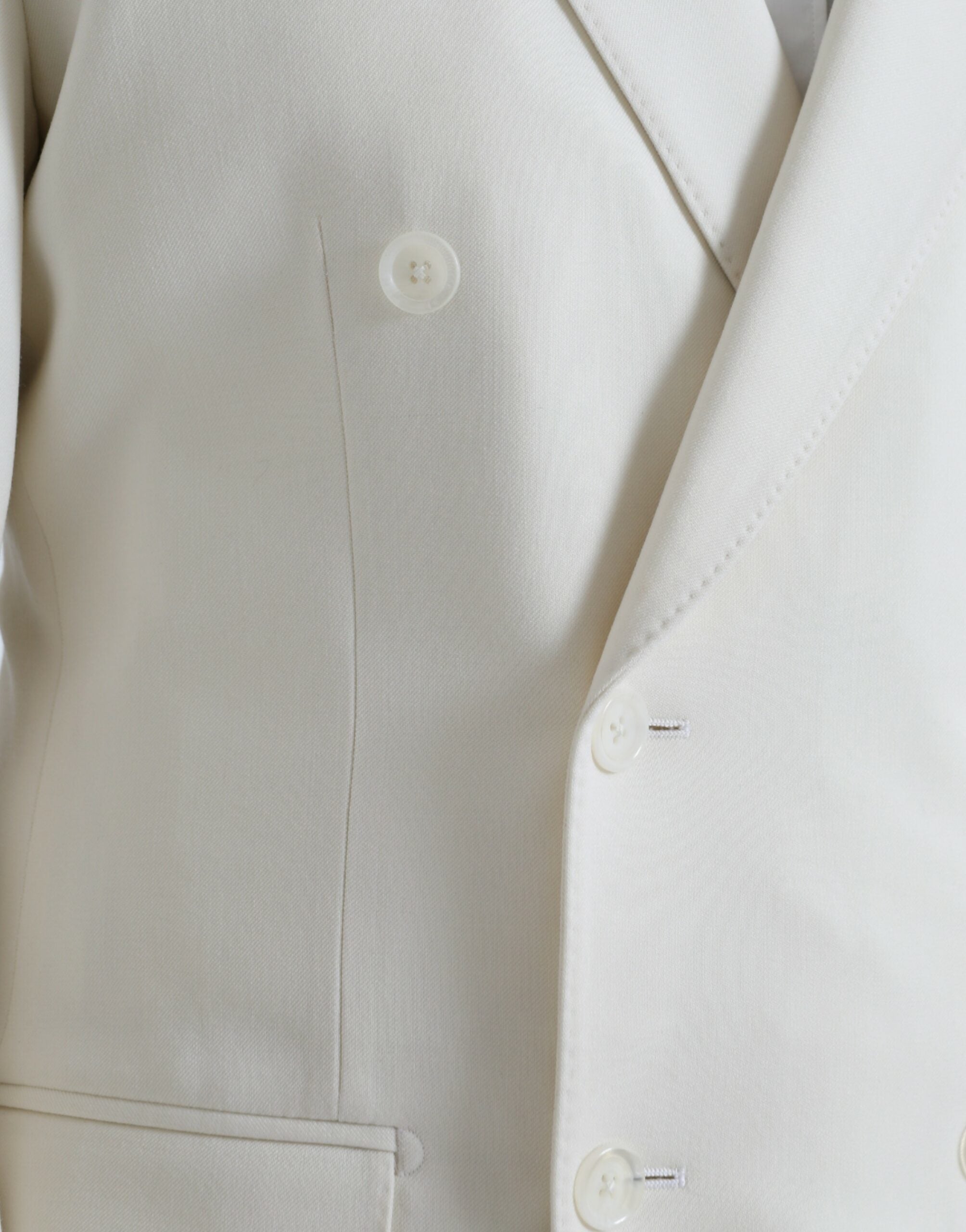Veste blazer blanche en laine Dolce & Gabbana Martini à double boutonnage, élégante et sophistiquée.