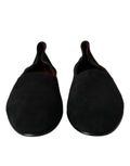 Chaussures mocassins en daim noir Dolce & Gabbana pour homme, chaussures habillées à enfiler élégantes et sophistiquées.