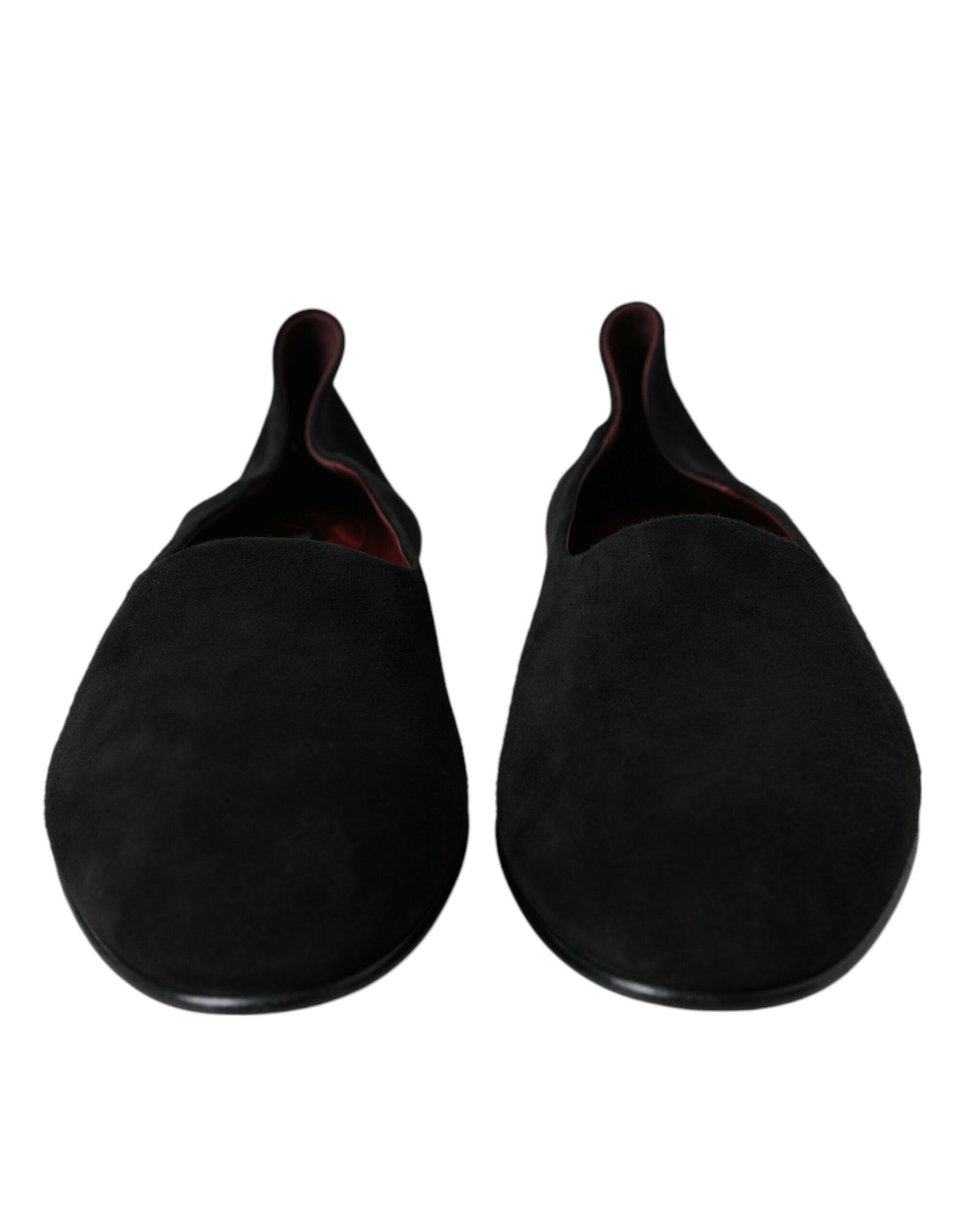 Chaussures mocassins en daim noir Dolce & Gabbana pour homme, chaussures habillées à enfiler élégantes et sophistiquées.