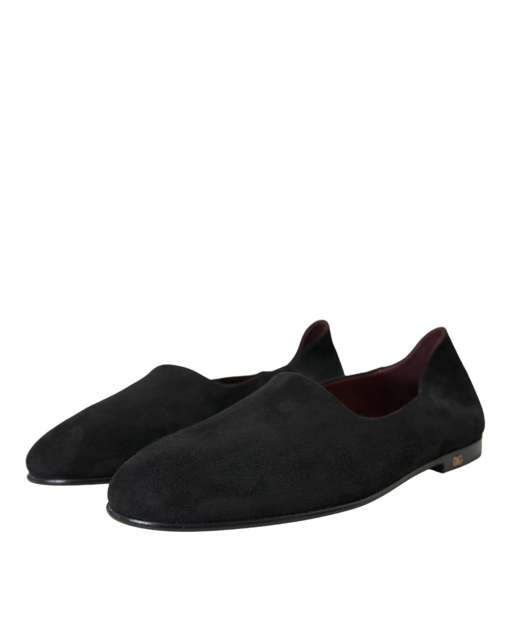 Mocassins en daim noir Dolce & Gabbana pour homme, chaussures habillées à enfiler avec semelle élégante.