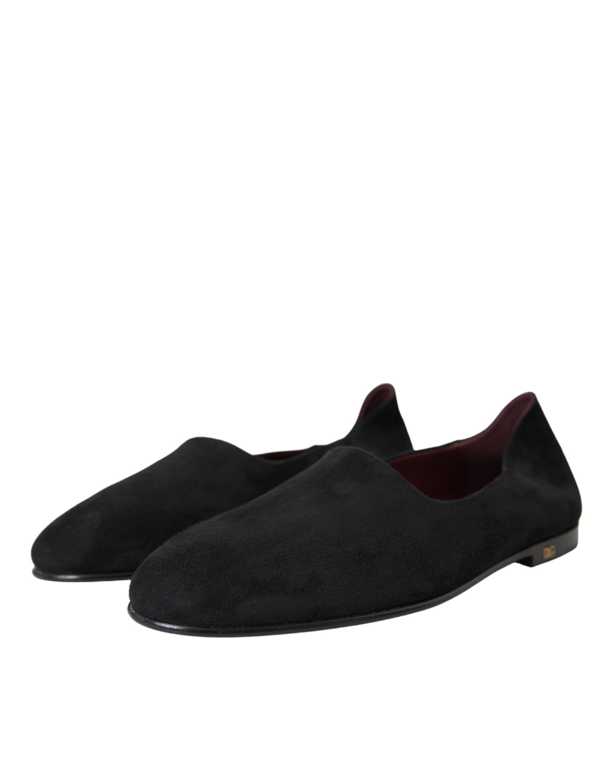 Mocassins en daim noir Dolce & Gabbana pour homme, chaussures habillées à enfiler avec semelle élégante.