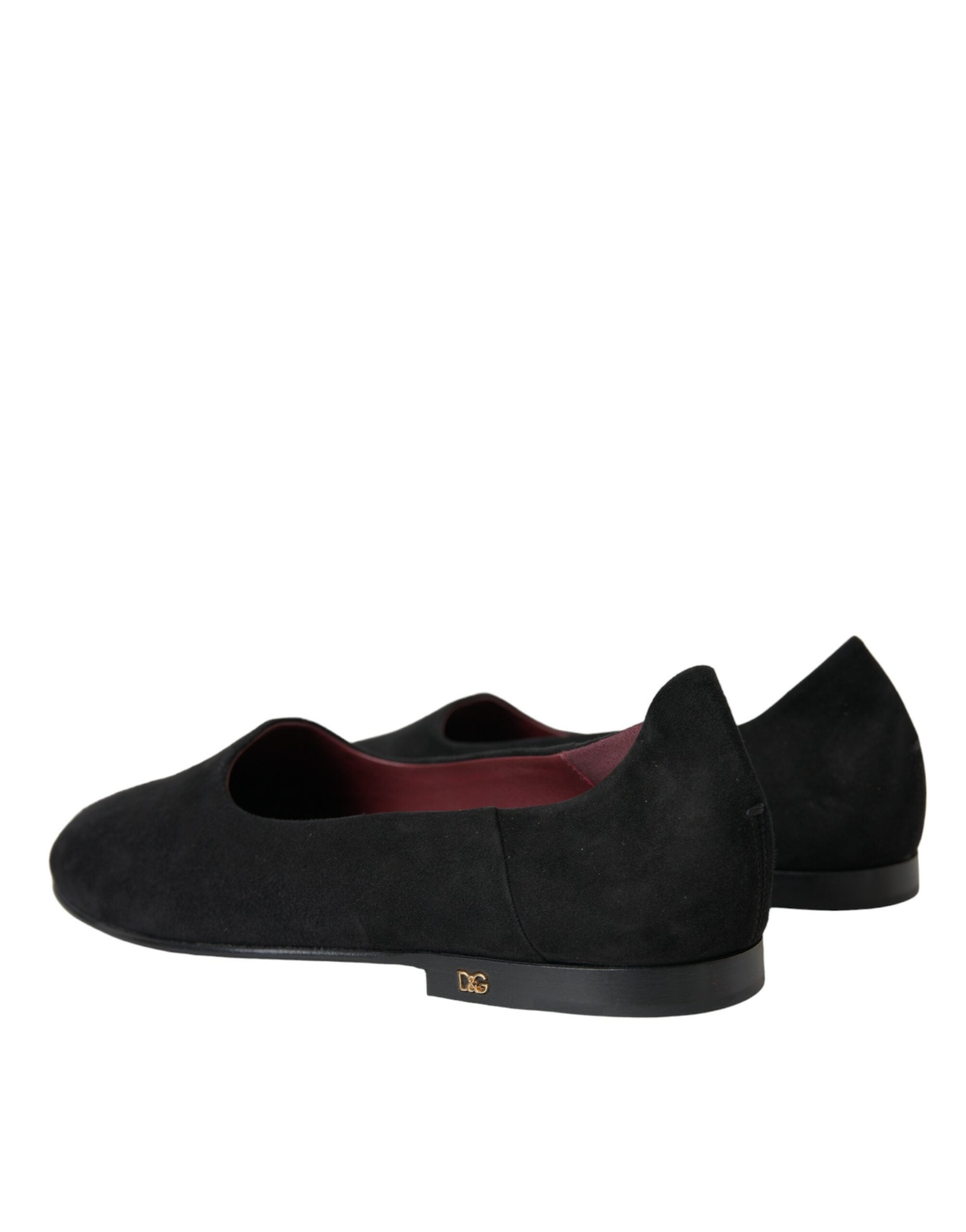 Mocassins en daim noir Dolce & Gabbana, chaussures habillées décontractées à enfiler, pour homme.