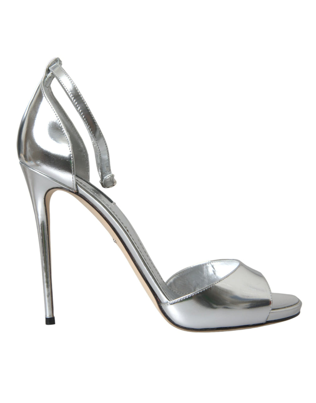 Sandales à talons en cuir argenté Dolce & Gabbana KEIRA, élégantes chaussures à talons pour femmes.