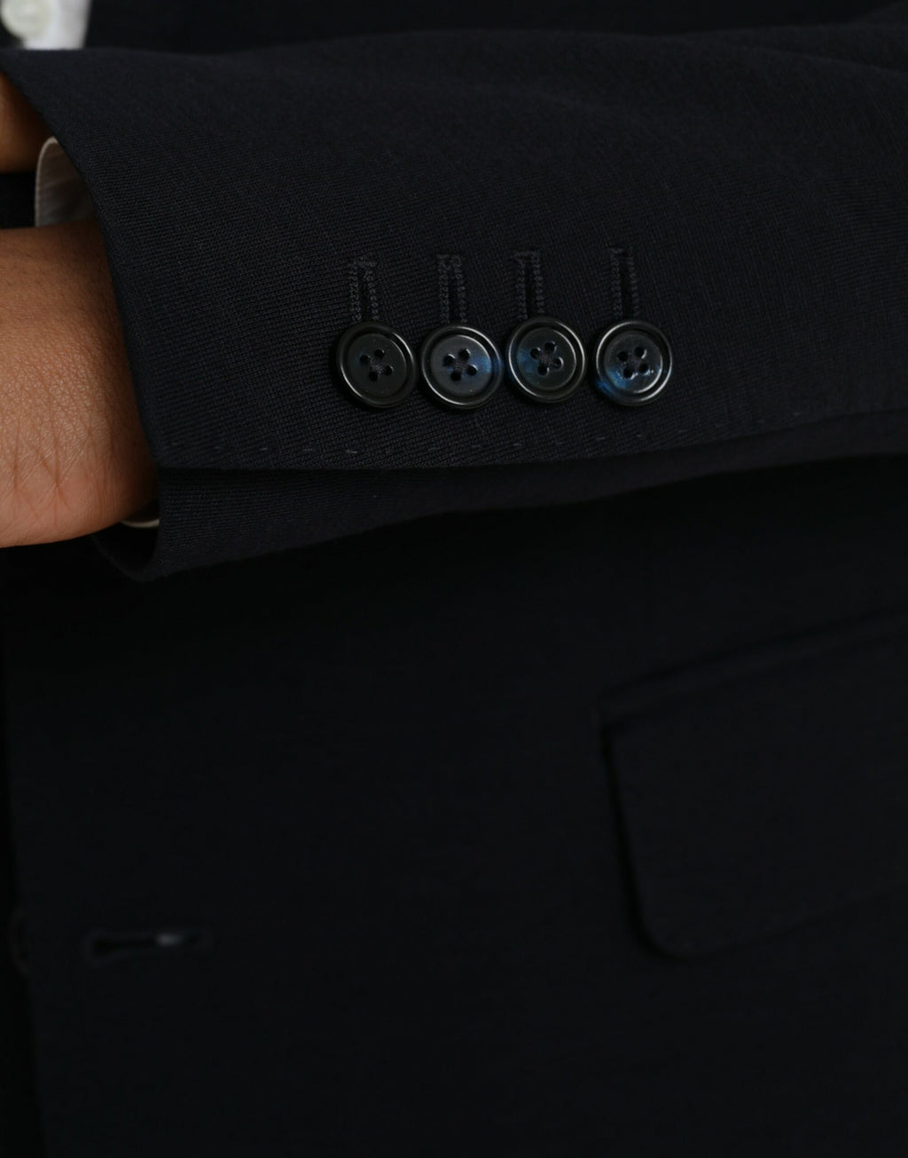 Manteau blazer en laine noire à simple boutonnage de Dolce & Gabbana, style élégant et sophistiqué pour homme.