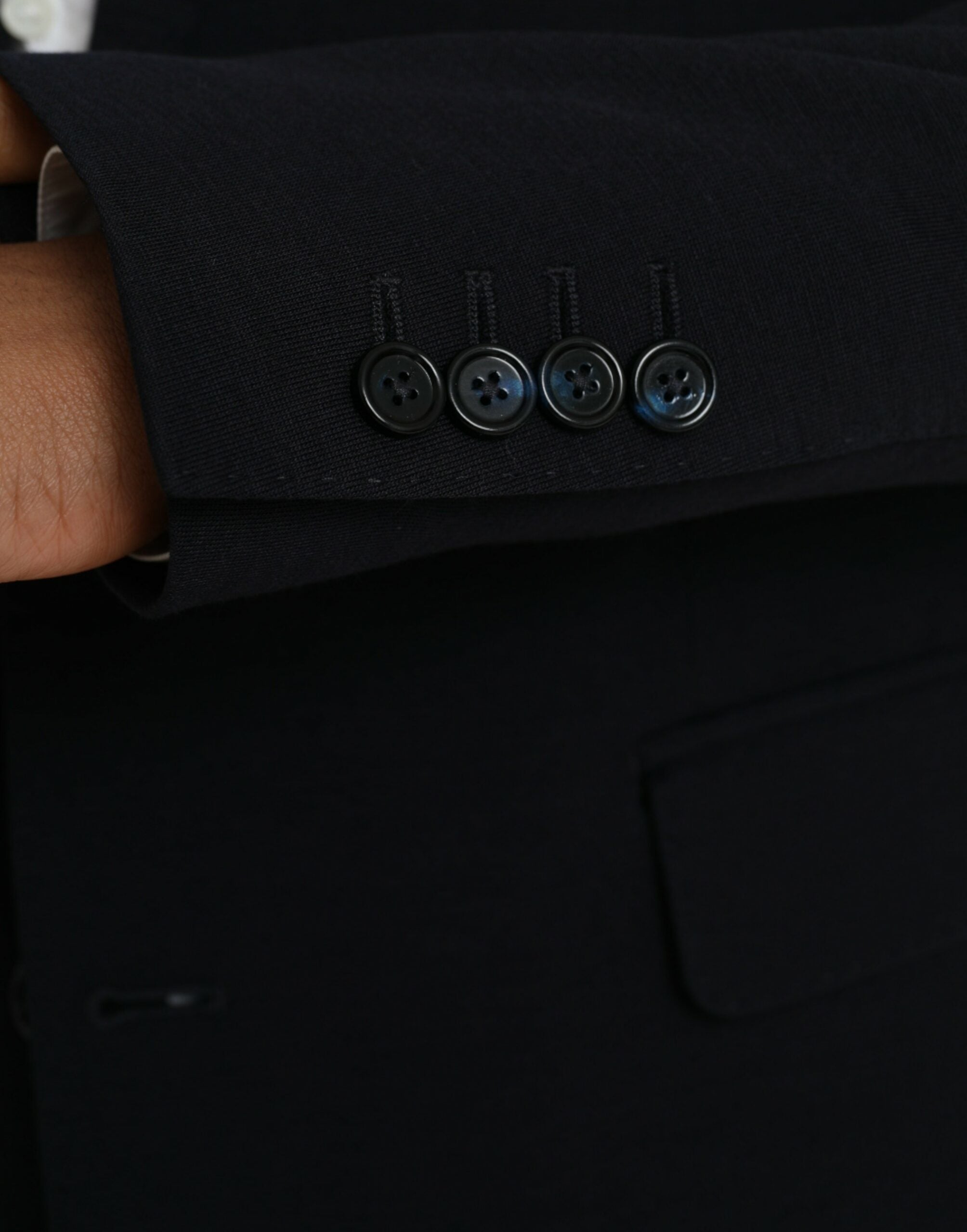 Manteau blazer en laine noire à simple boutonnage de Dolce & Gabbana, style élégant et sophistiqué pour homme.