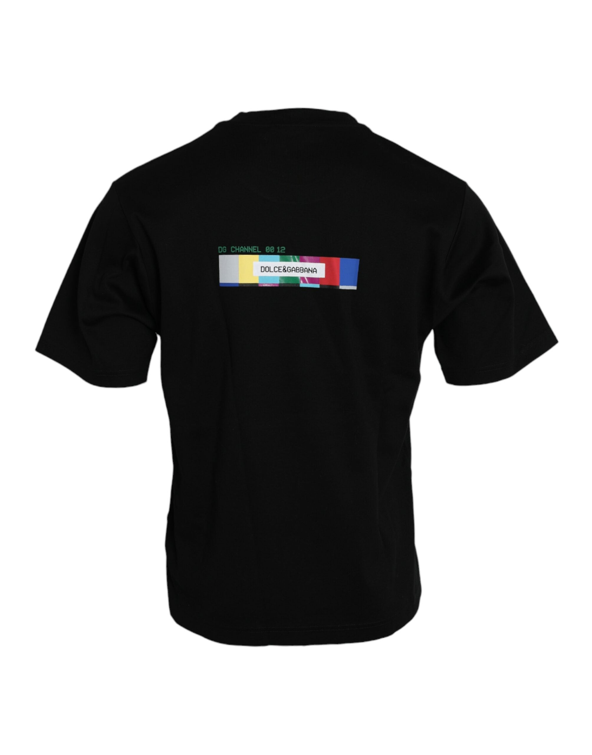 T-shirt noir Dolce & Gabbana avec motif "With Love Always" à col rond, vue de face.