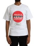 T-shirt blanc Dolce & Gabbana Amor avec cœur en coton à manches courtes et col rond, motif graphique élégant.