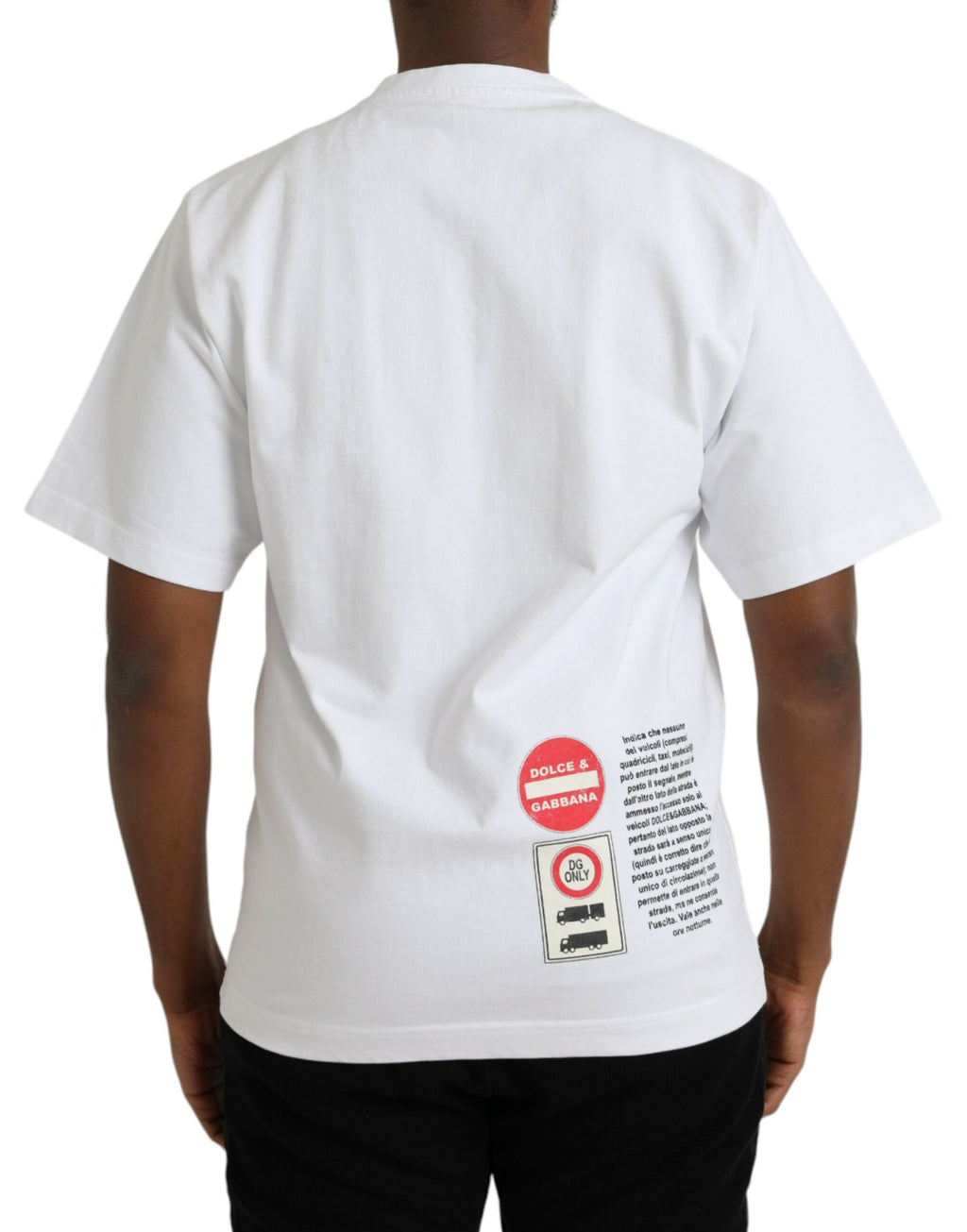 T-shirt blanc Dolce & Gabbana Amor Heart en coton à manches courtes, col rond, avec motif cœur rouge sur le devant.