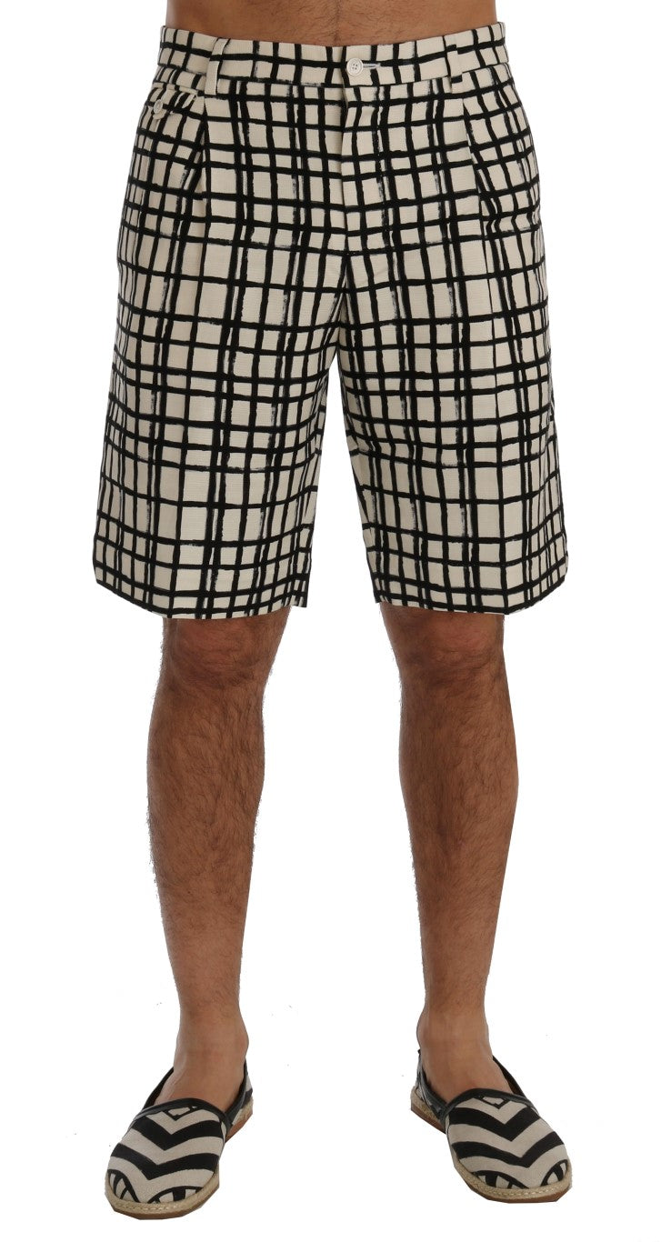 Dolce & Gabbana weiß-schwarz gestreifte Freizeit-Shorts