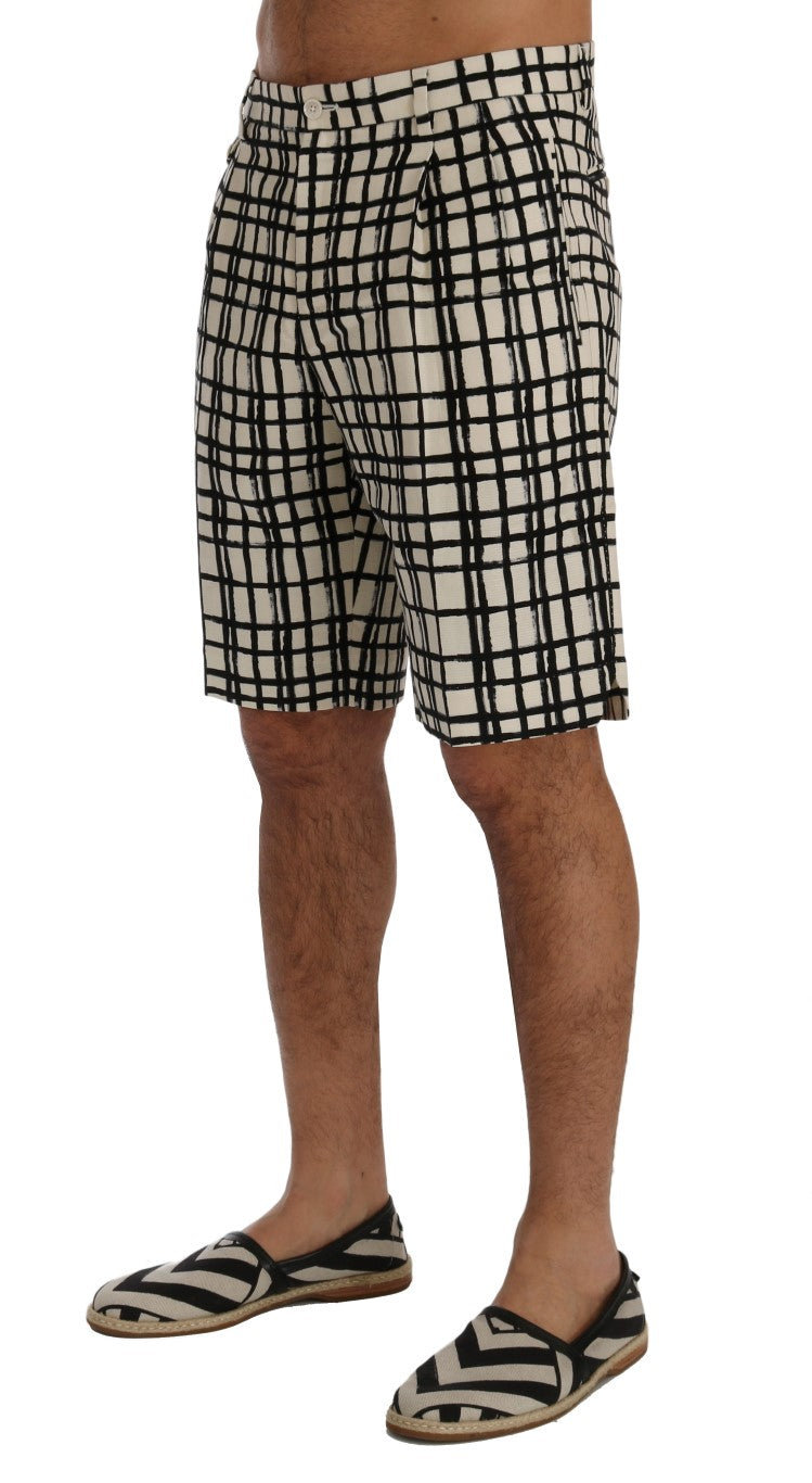 Dolce & Gabbana weiß-schwarz gestreifte Freizeit-Shorts