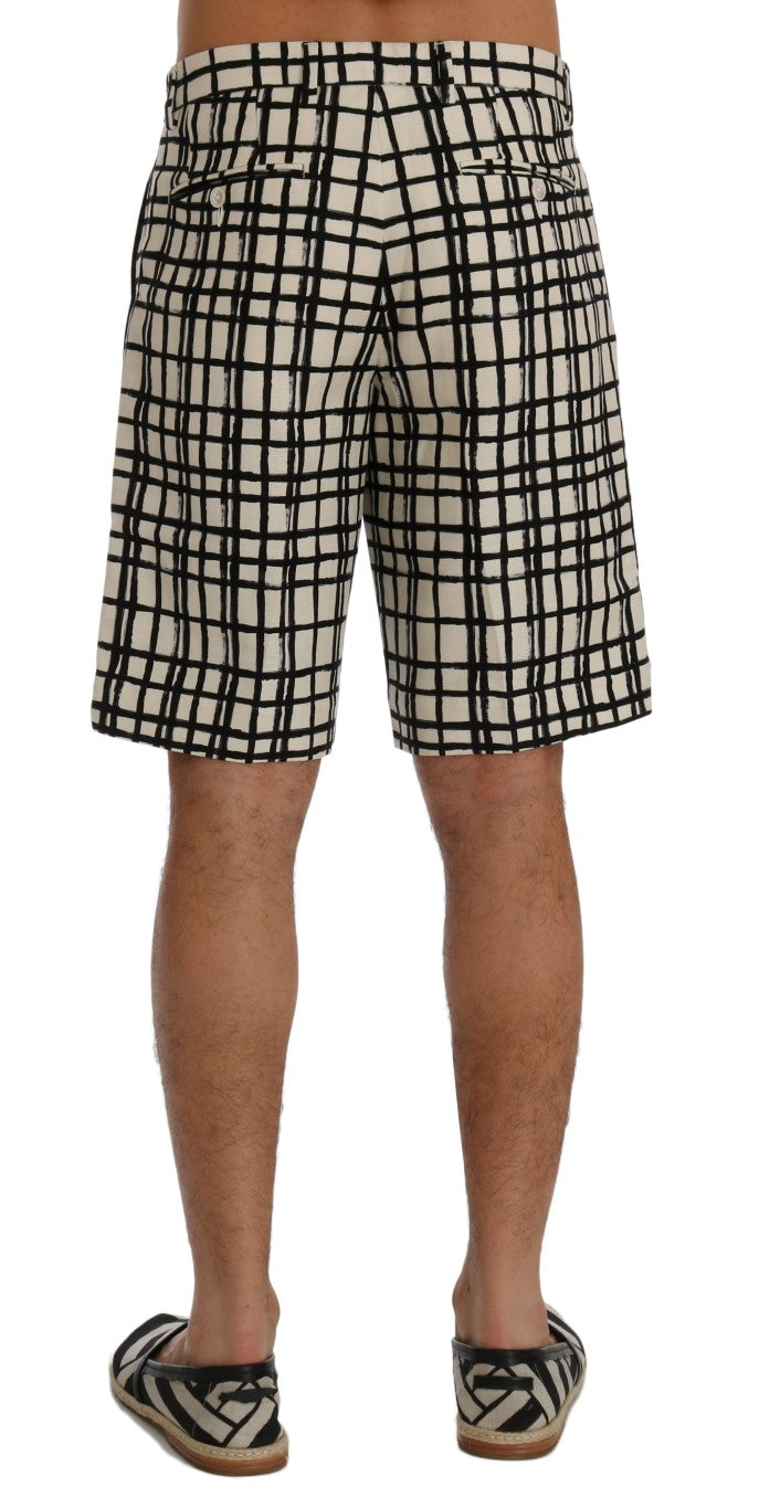 Dolce & Gabbana weiß-schwarz gestreifte Freizeit-Shorts