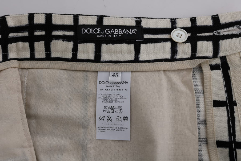 Dolce & Gabbana weiß-schwarz gestreifte Freizeit-Shorts