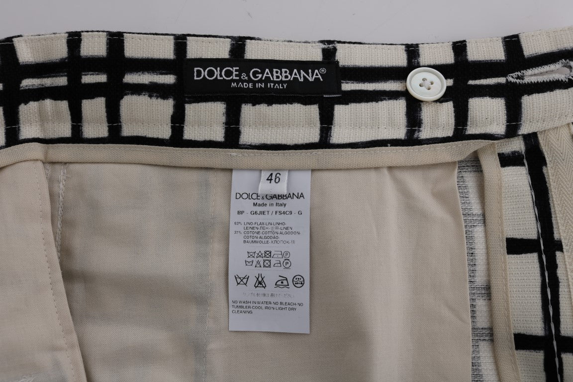 Dolce & Gabbana weiß-schwarz gestreifte Freizeit-Shorts
