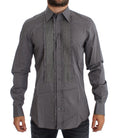 Chemise Slim Fit Dolce & Gabbana Torero violette avec détails dorés, en coton élégant pour homme.