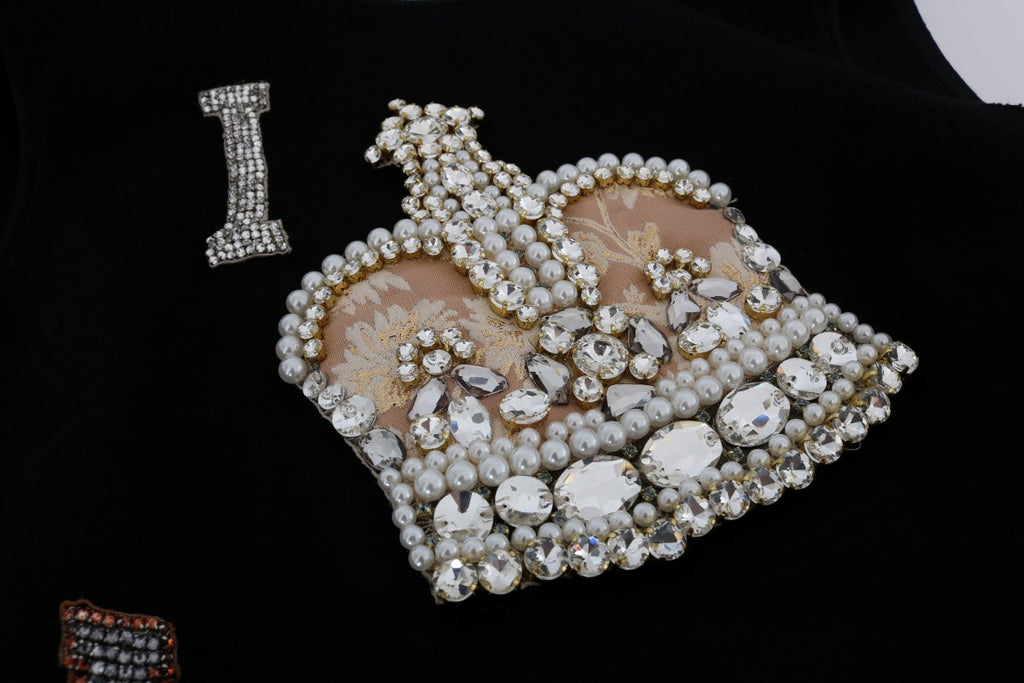 Dolce & Gabbana Schwarzes I AM A PRINCESS Kristall Shiftkleid