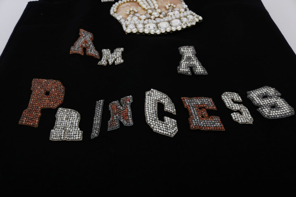 Dolce & Gabbana Schwarzes I AM A PRINCESS Kristall Shiftkleid