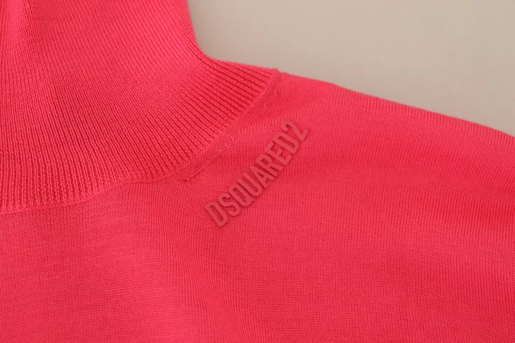 Pull rose à manches longues à col roulé casual de Dsquared², doux et confortable, parfait pour un look décontracté.