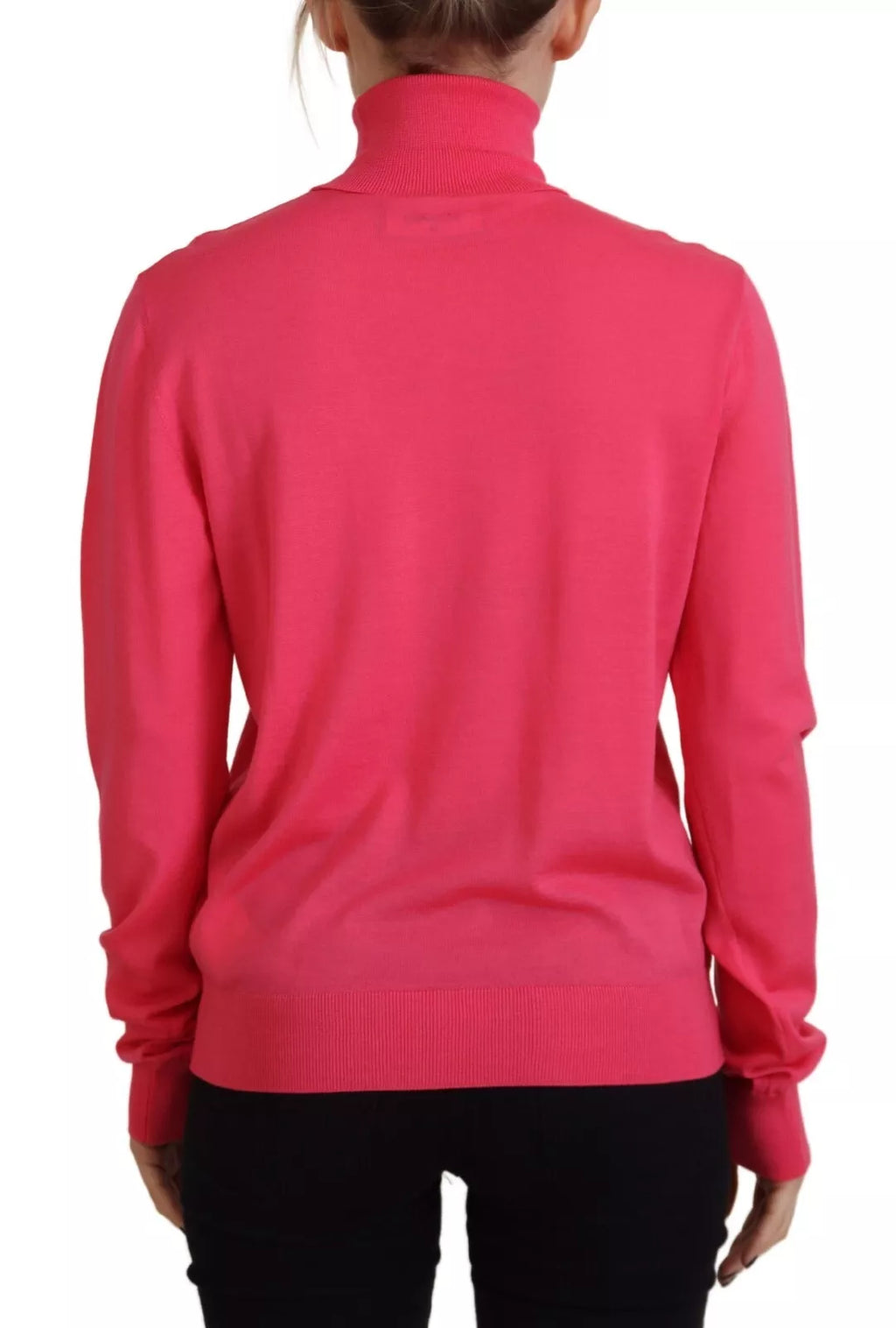 Pull rose à manches longues à col roulé de style décontracté de la marque Dsquared², en coton doux.