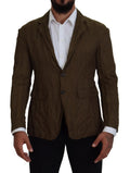 Manteau blazer vert pour homme de Dsquared², coupe simple, avec col à revers et boutons sur le devant.