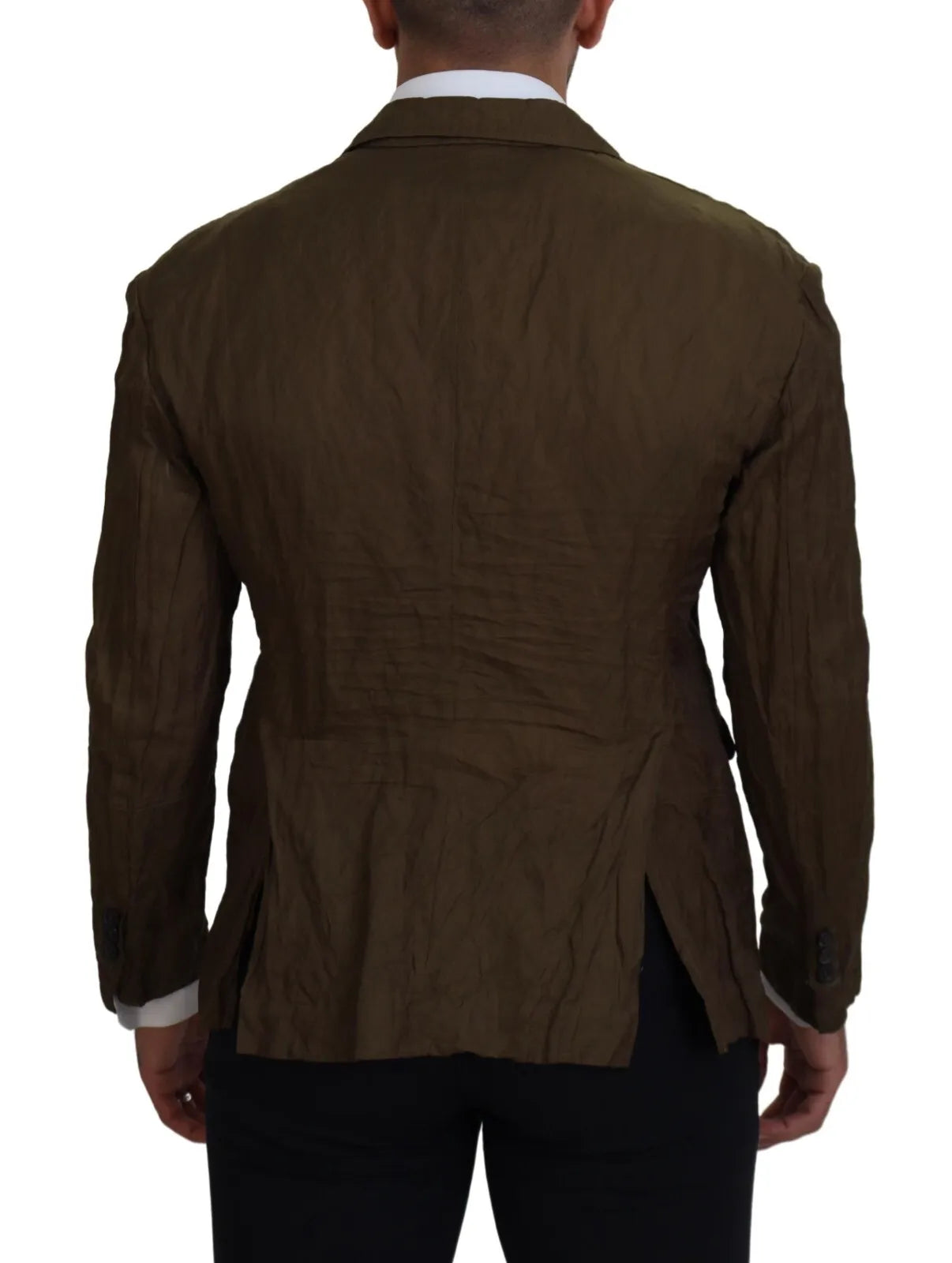 Veste blazer pour homme Dsquared² vert à un bouton, coupe classique avec col et poches, tissu en coton ou laine.