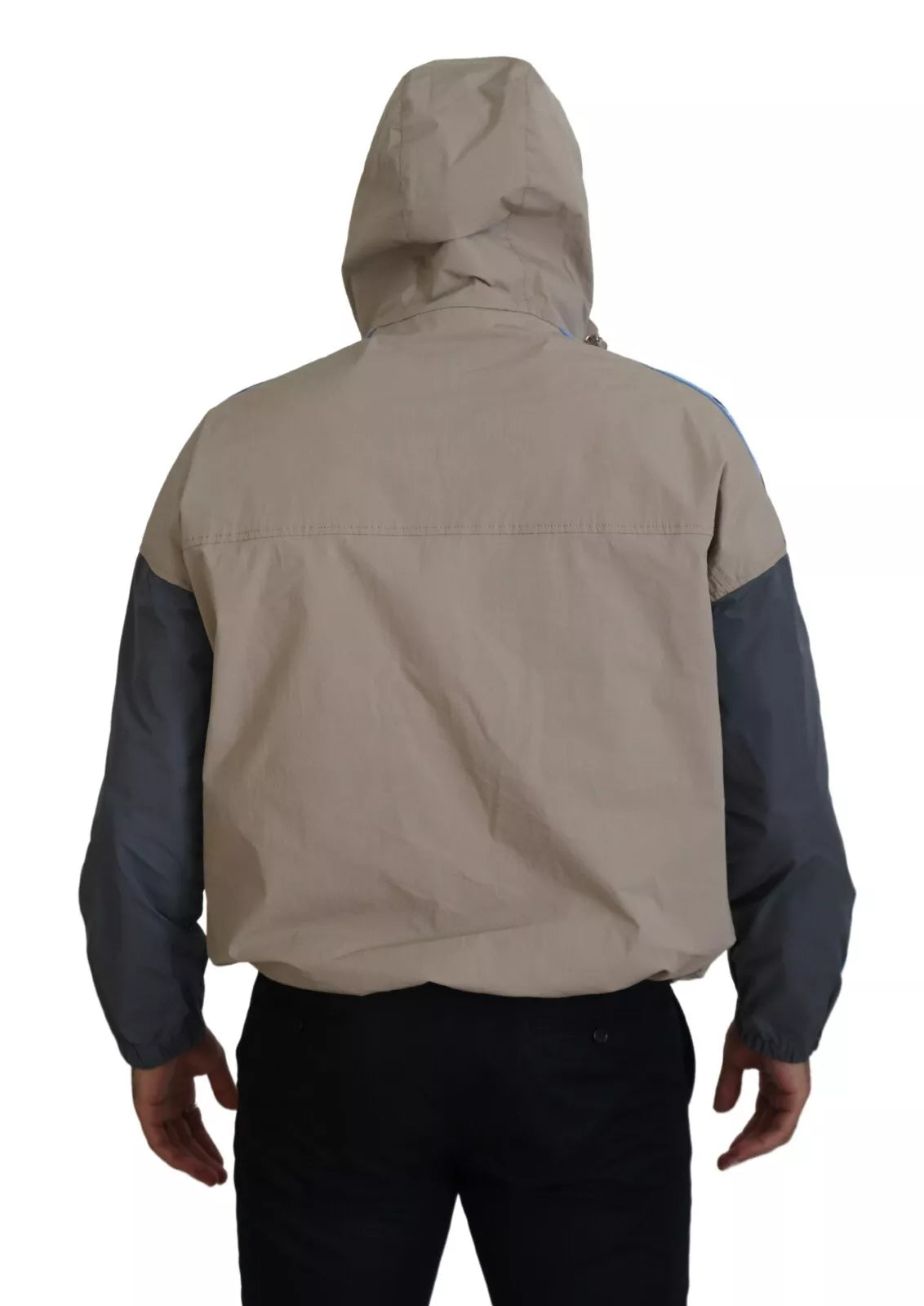 Veste à capuche zippée complète marron gris avec manches longues, marque Dsquared², tissu confortable et style décontracté.